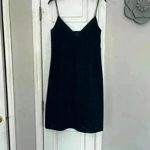 Tommy Hilfiger Women's Navy Blue Eyelet Sleeveless Dress Size 12